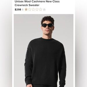 UNISEX ALO YOGA New Class Cashmere Crewneck Sweater Sz MEDIUM